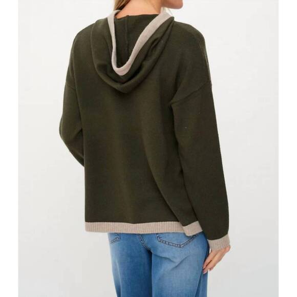 NEW SIX/FIFTY jessie crewneck hoodie in olive - Picture 2 of 3